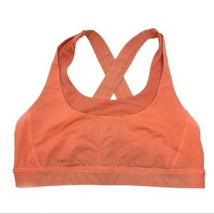 Lululemon Cross Strap Sports Bra Sz 6 Workout Fitness Yoga Orange Coral